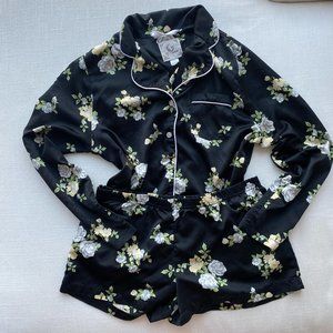PJ Couture Floral Shorts Long Sleeve Pajama Set